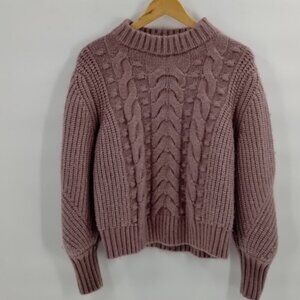 A New Day Mauve Cable Knit Sweater